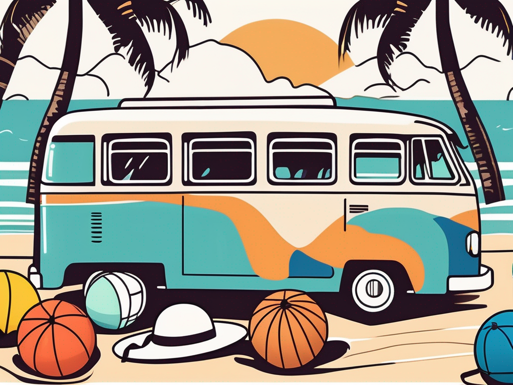 A picturesque dominican republic landscape featuring a family-sized suitcase