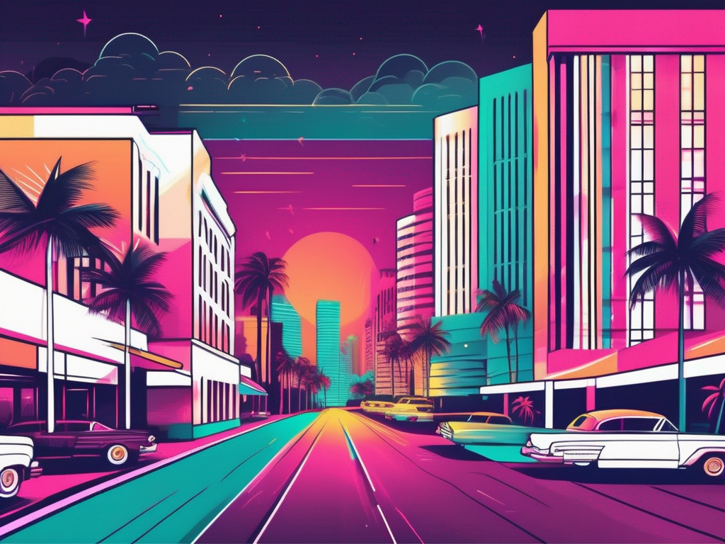 The vibrant miami nightlife featuring iconic landmarks such as ocean drive