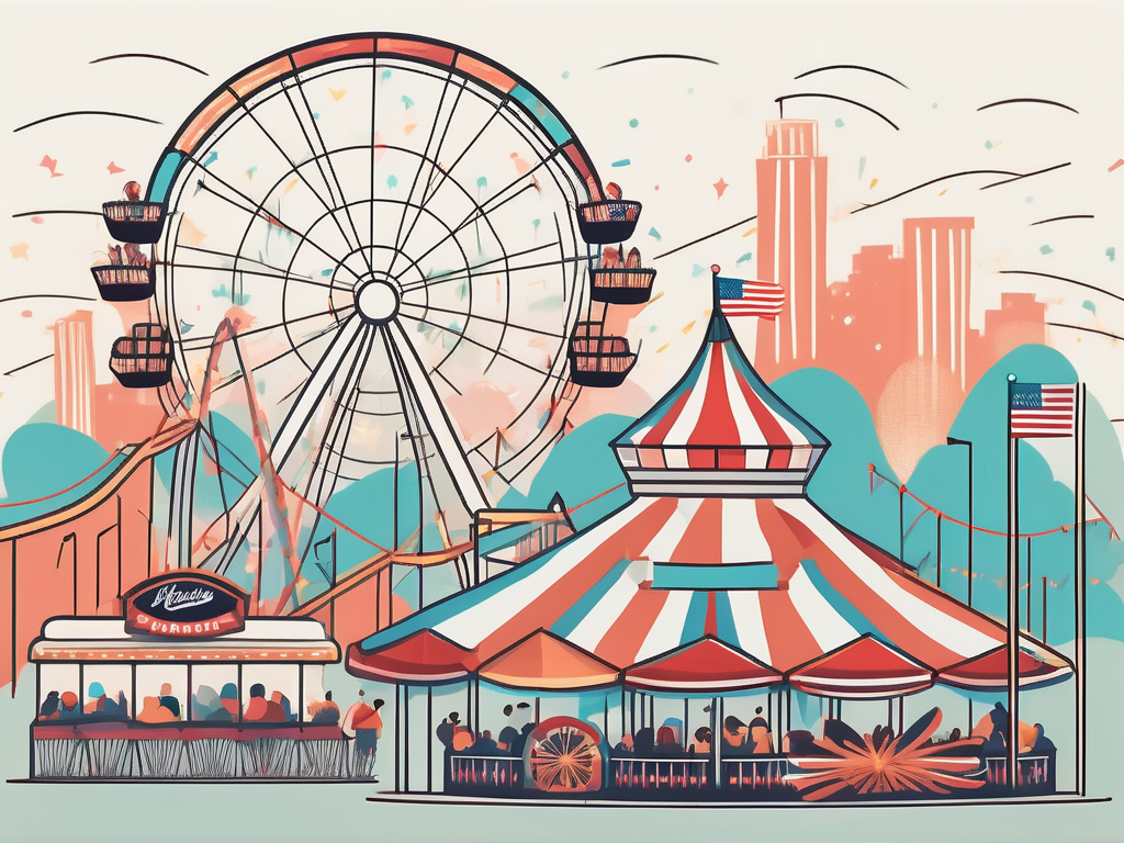 A lively amusement park in the united states